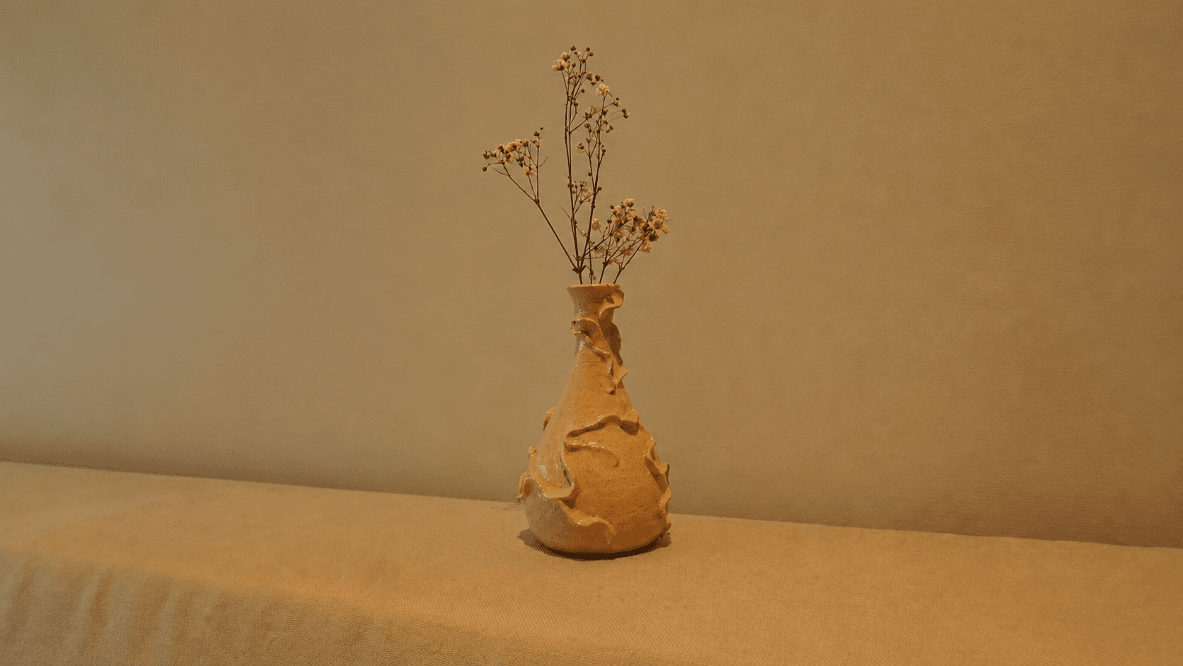 Rippled Vase · Medium fire clay + Clear glaze (air-brushed) — Ceramic work by RuiXuan Xu — Asia Course